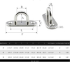 AISI304 Stainless Steel Marine Rowing Boat Sailboat Oblong Pad Eye Plate Rigging Plate
