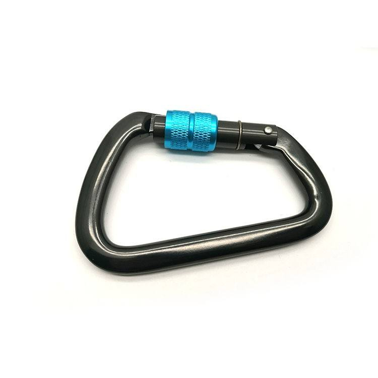 BT-L02 25KN Black 7075 Tension Carabiner Outdoor Snap Hooks Locking Carabiner Hook Custom Climbing Carabiner