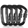 10KN Black Laser Logo Wiregate Screw Hook Metal Spring Clip Lightweight Hammock Swing Clip Custom Carabiner