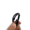 25KN D-Shape Screw Lock Swivel Carabiner Matt Black Flat Steel Snap Hook Steel Hook for Hammock Hiking Yoga Outdoor