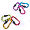 BT-A1303 80mm D Shape Outdoor Activity Black Red Yellow Blue Camping Screw Clip Hook Aluminum Carabiner