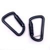 Custom 9KN D Shape Lanyard Auto Locking Screw Hooks Outdoor Camping Multi Tool Pin Black Carabiner