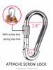 BT-A664 Aluminum 360 Swivel 30KN Carabiner With Swivel Carabiner Screw,Climbing Hammock Swing Setting Carabiner Keychain