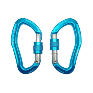 24KN 7075 Aluminium Climbing Hook CE Certified Swivel Safety Carabiner with Lock for Rock Climbing