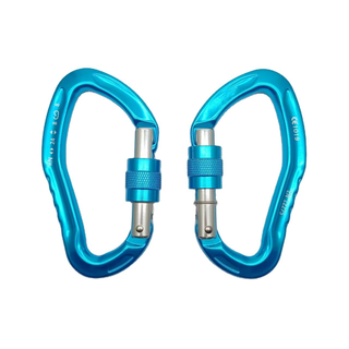 24KN 7075 Aluminium Climbing Hook CE Certified Swivel Safety Carabiner with Lock for Rock Climbing
